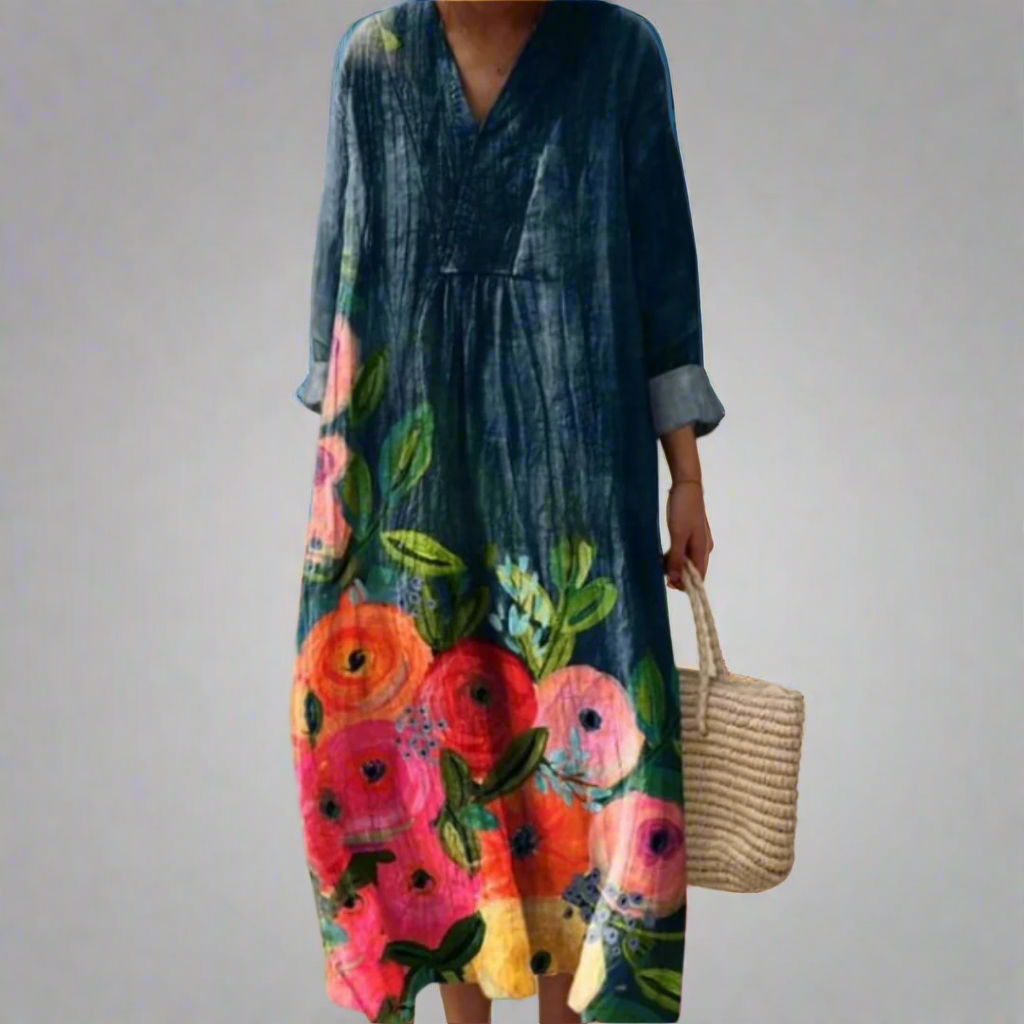 Patrice | Watercolor Floral Cotton Maxi Dress