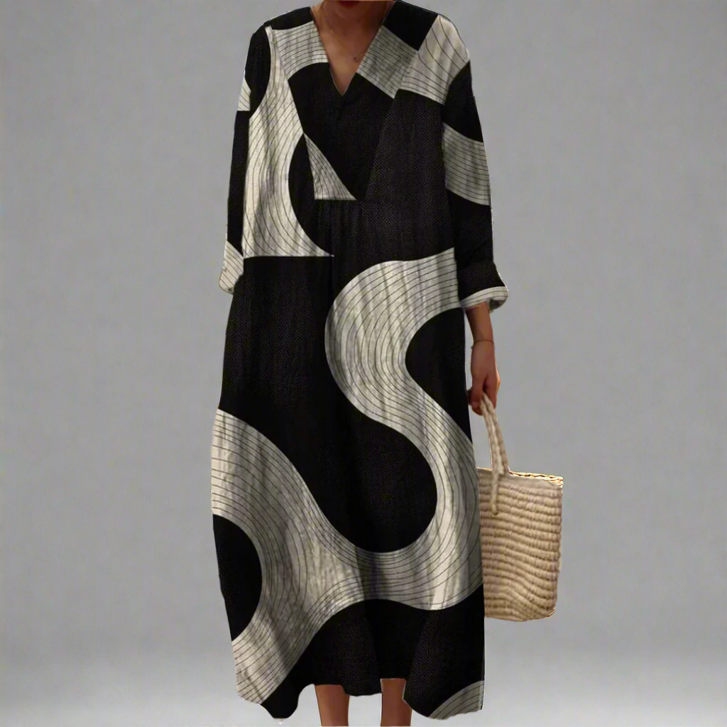 Claudia | Abstract Flow Maxi Dress