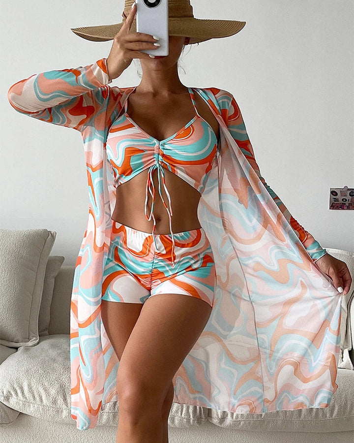 Jutta | 3-teiliges Bikini-Set mit verspieltem Print