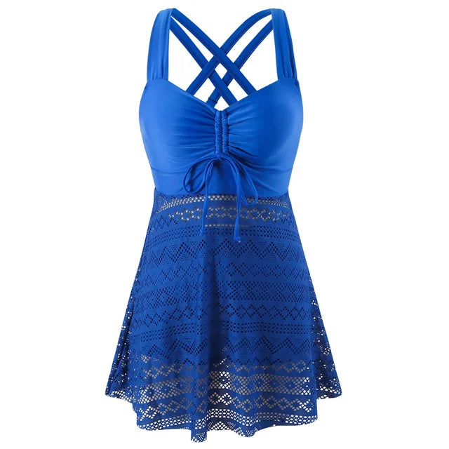 Bettina | Stilvolles Tankini-Set mit luftigem Overskirt